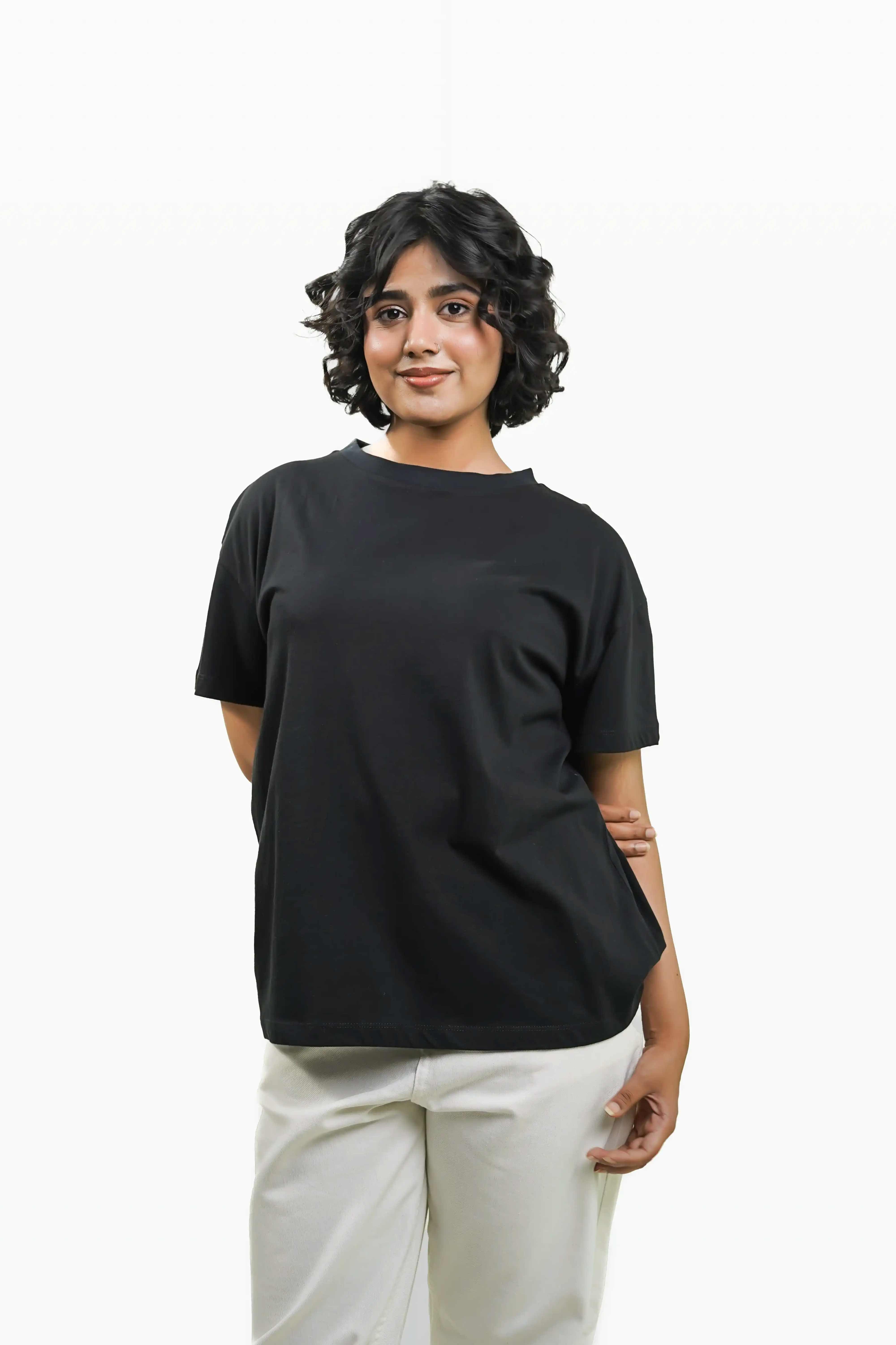 Plain Black Women Tee