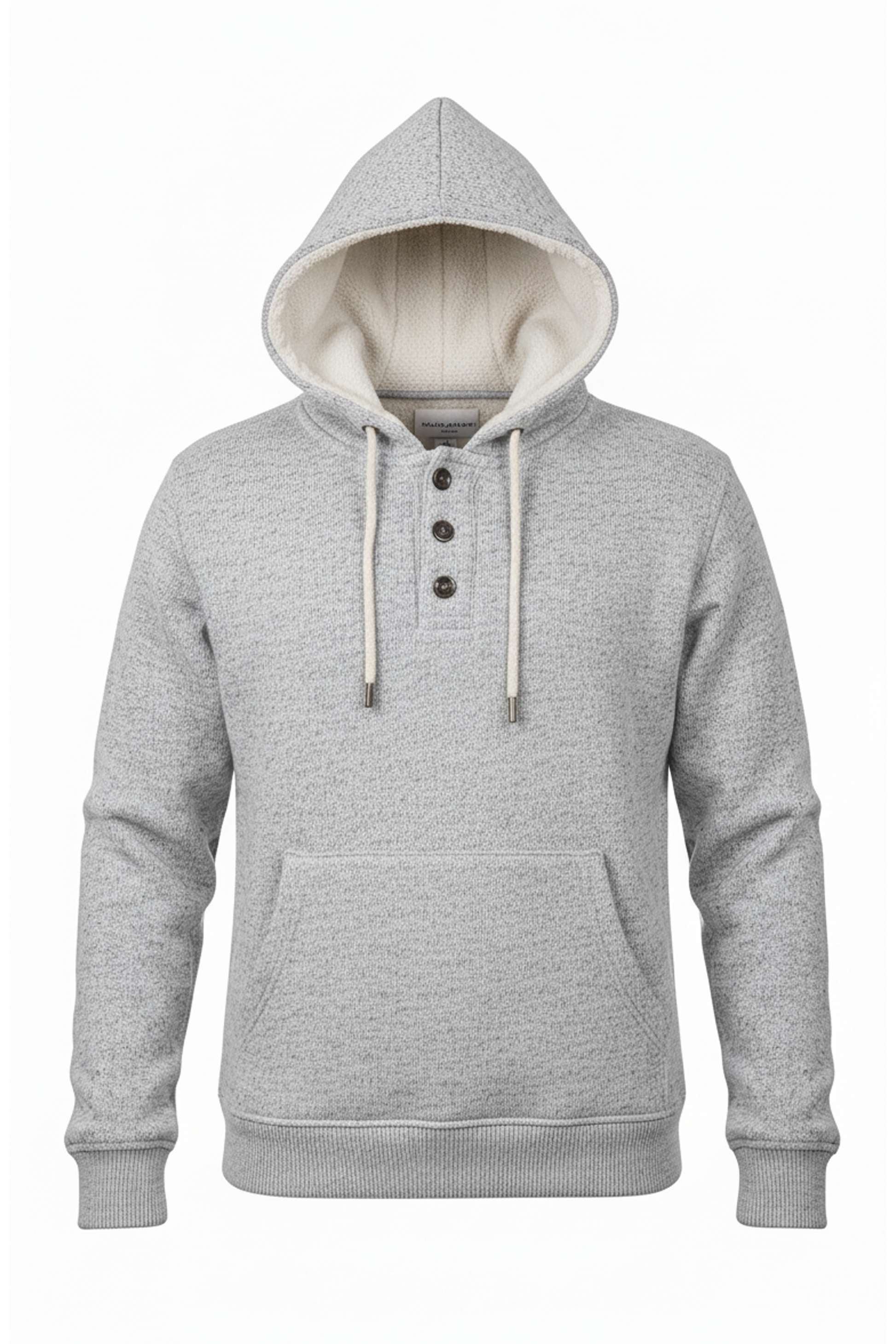 Placket Fur Unisex Hoodie (Light Grey)