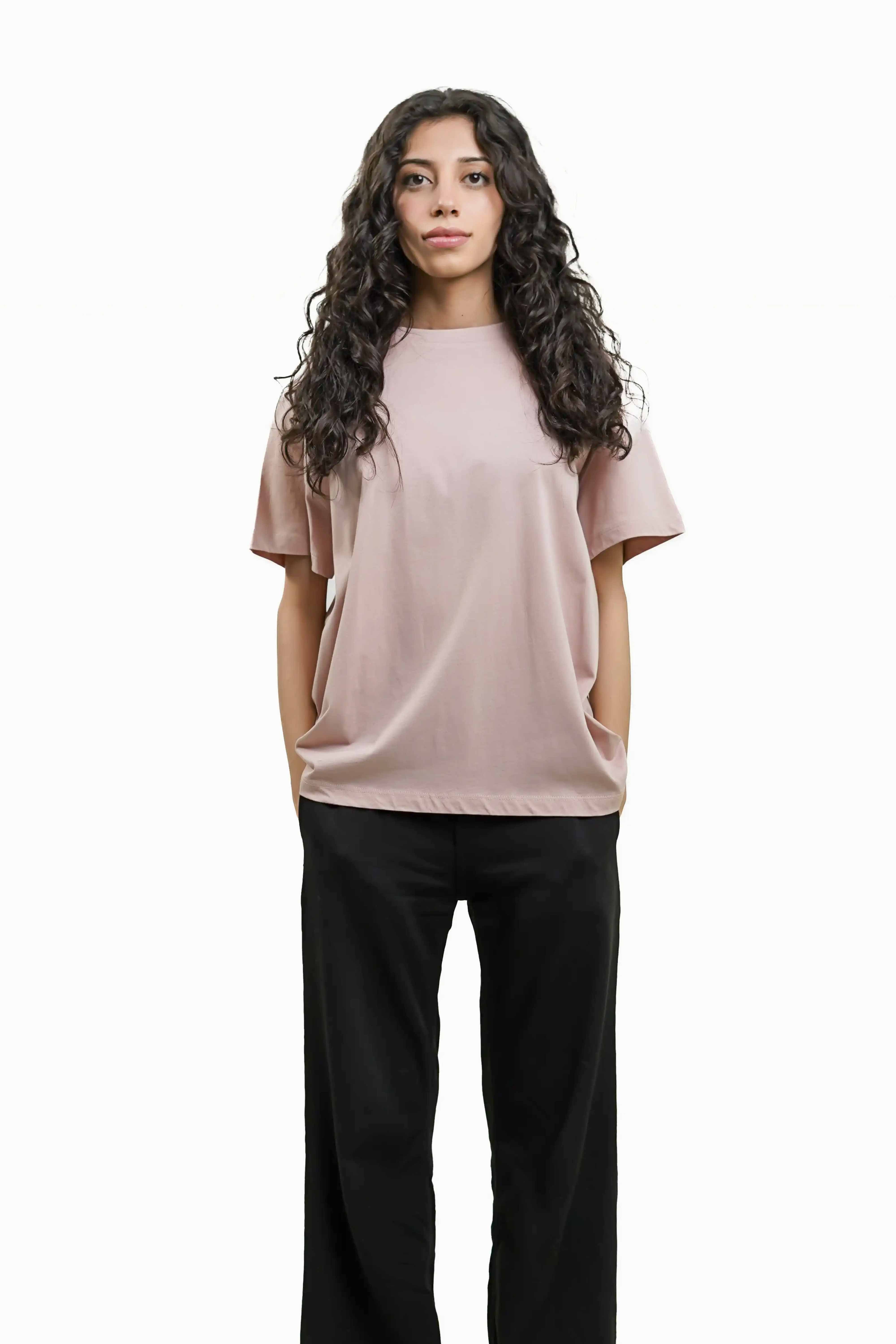Plain Dusty Pink Women Tee