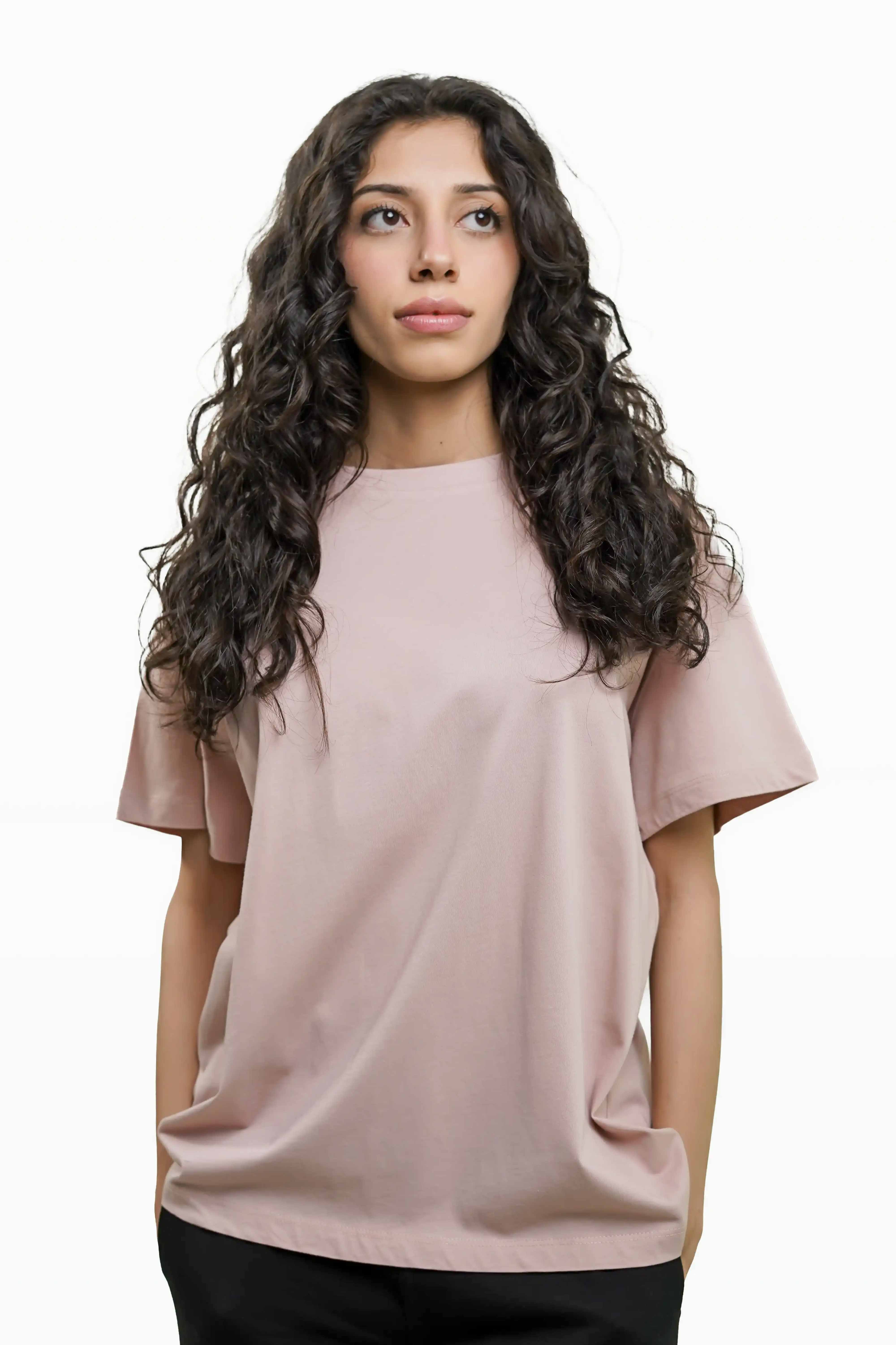 Plain Dusty Pink Women Tee