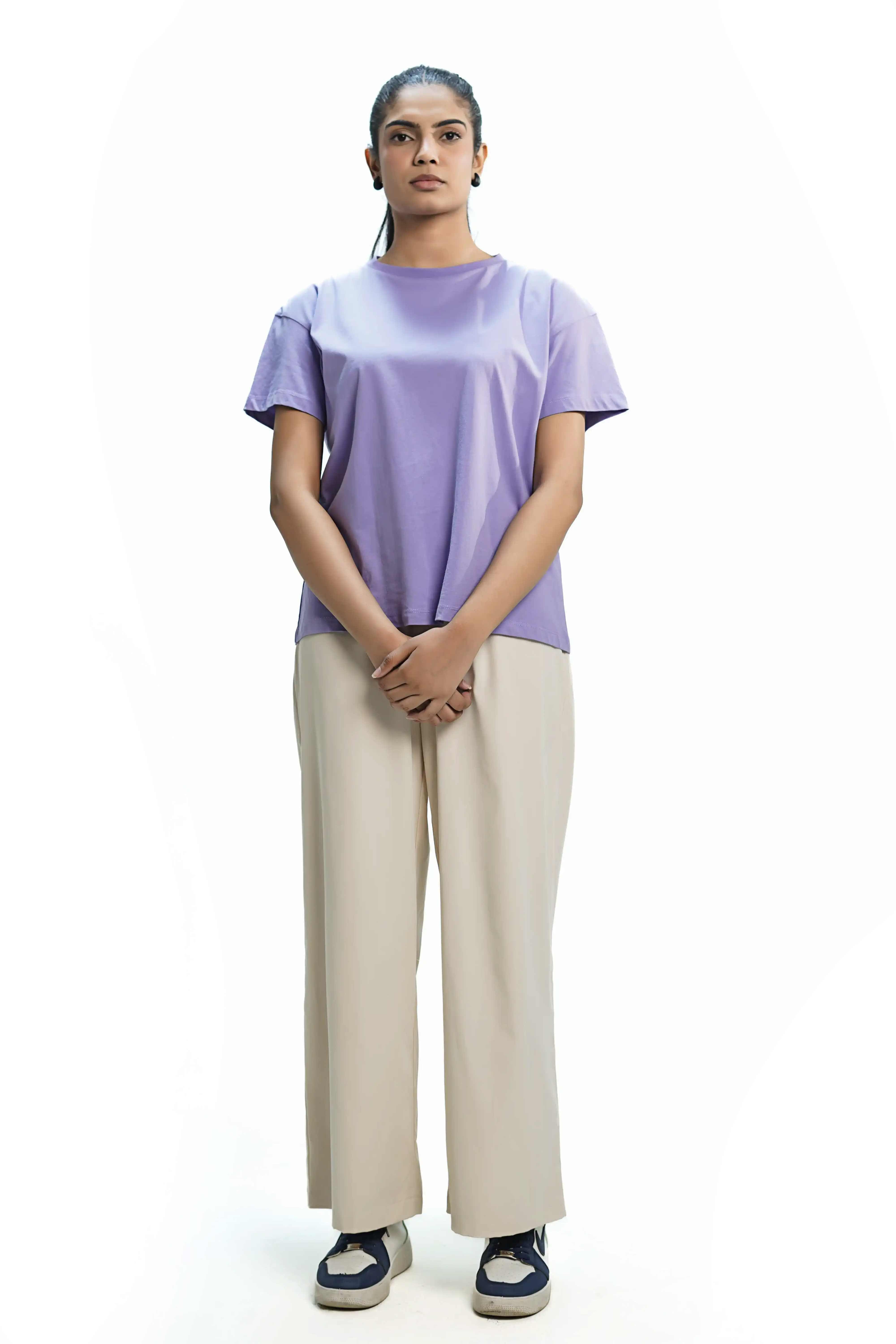 Plain Soft Purple Women Tee