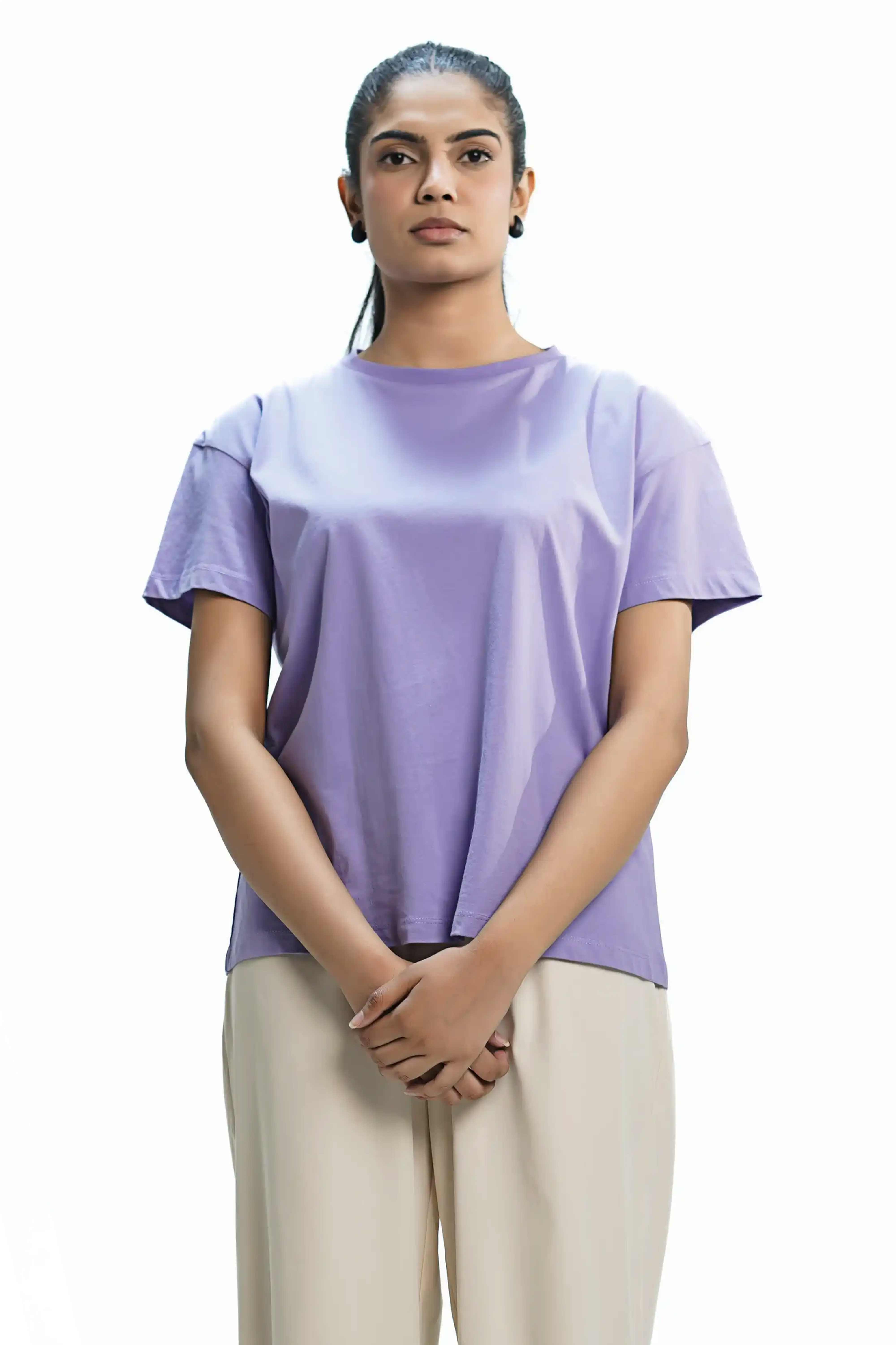 Plain Soft Purple Women Tee