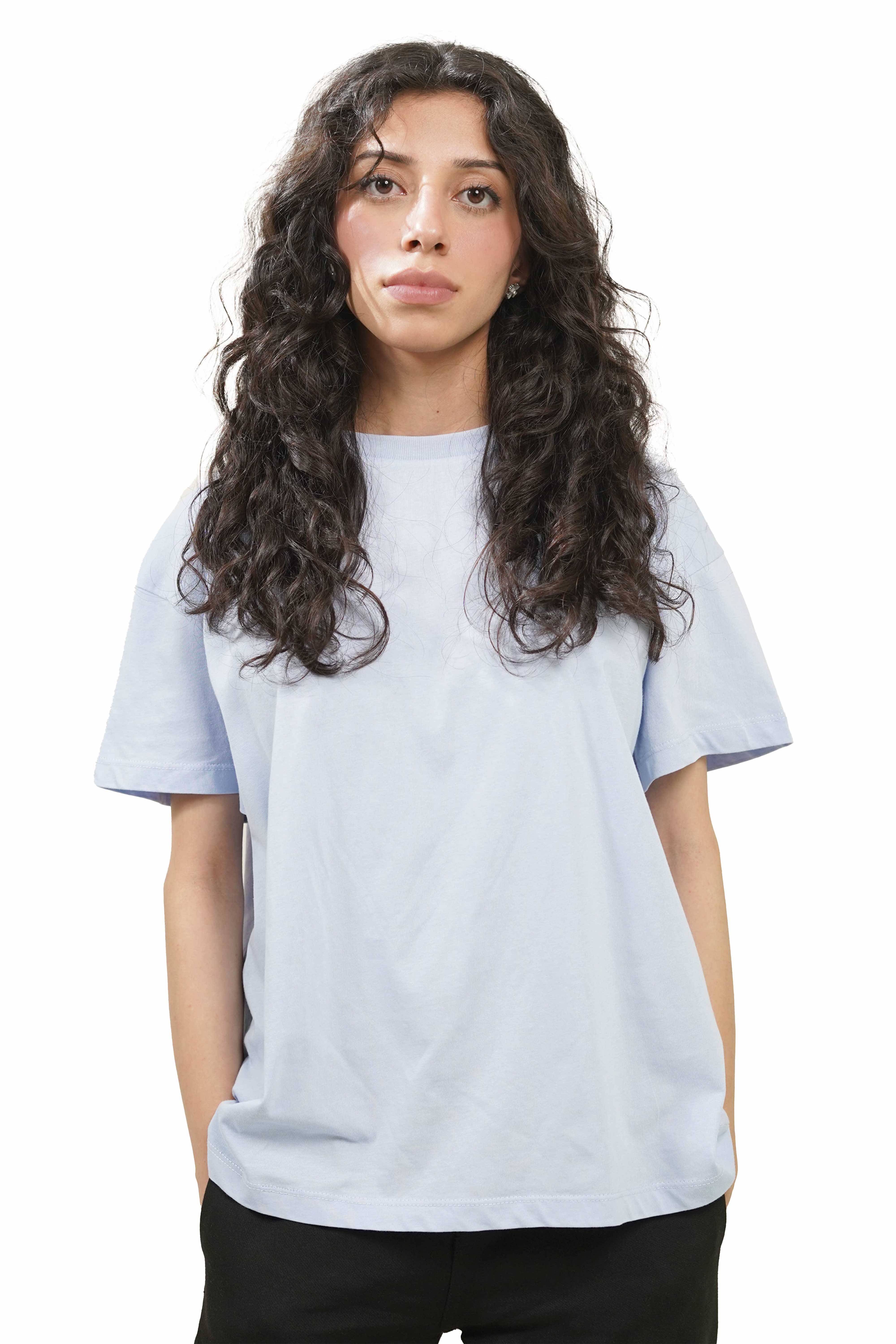 Plain Sky Blue Women Tee
