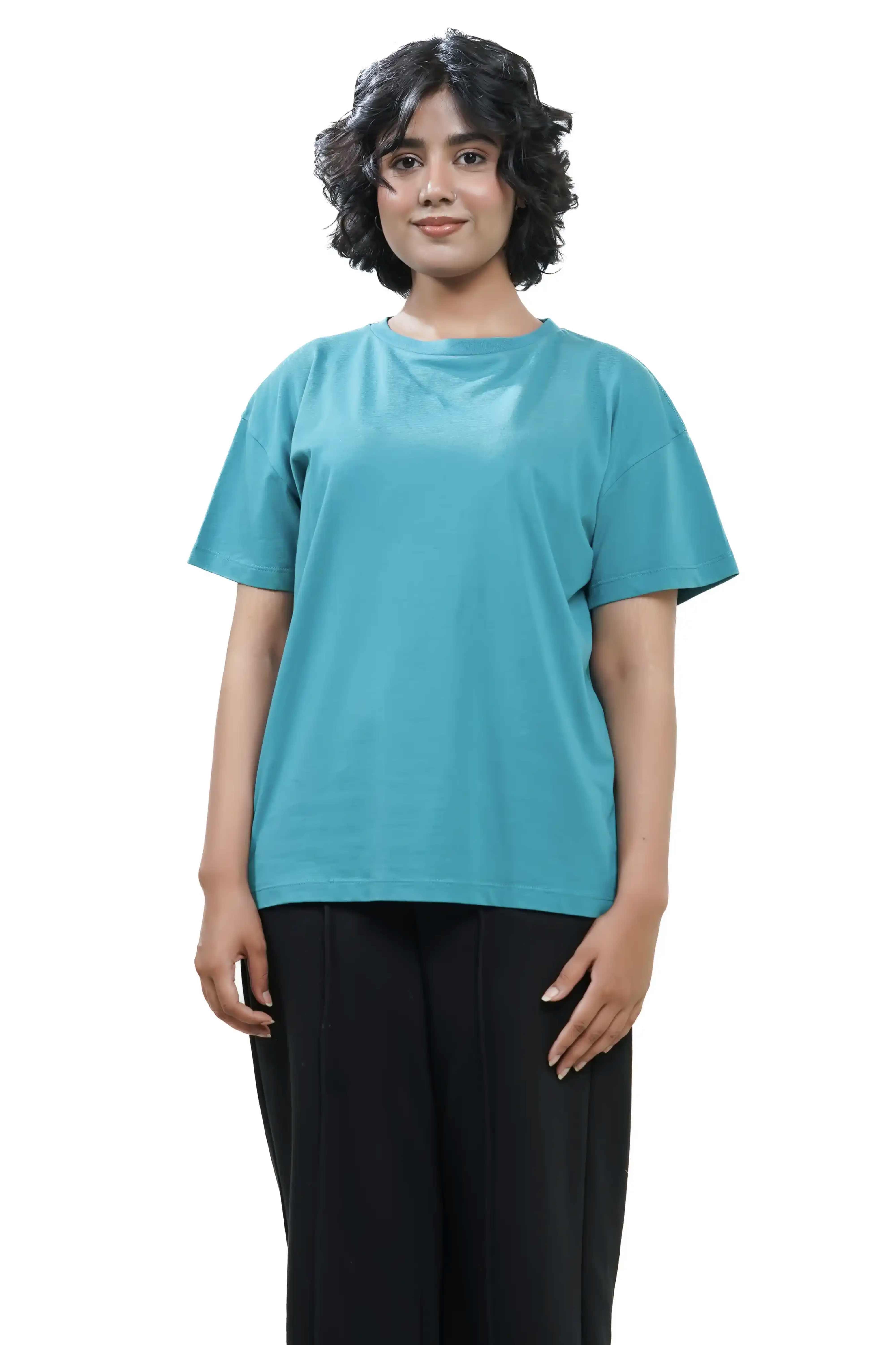 Plain Teal Women Tee