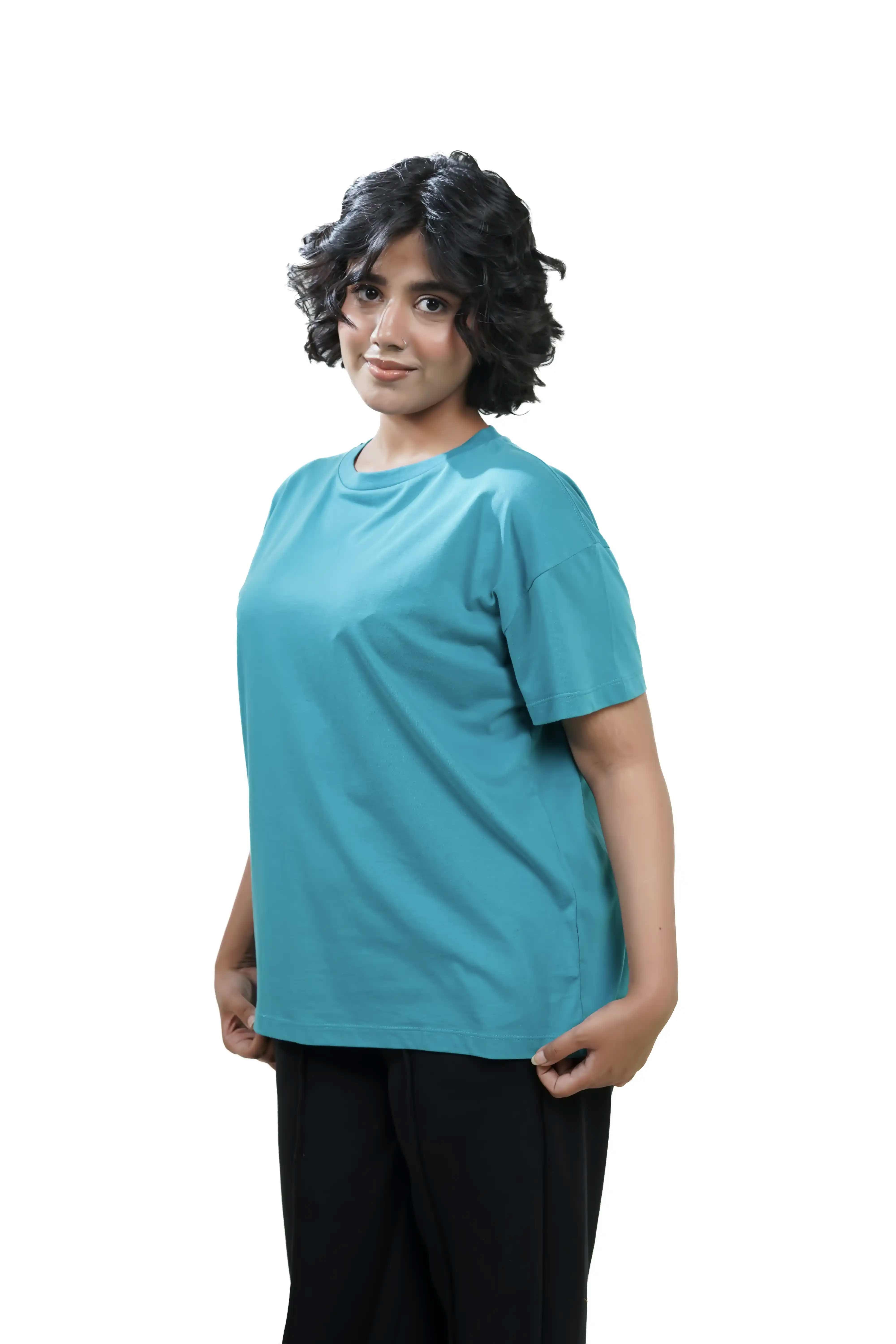 Plain Teal Women Tee
