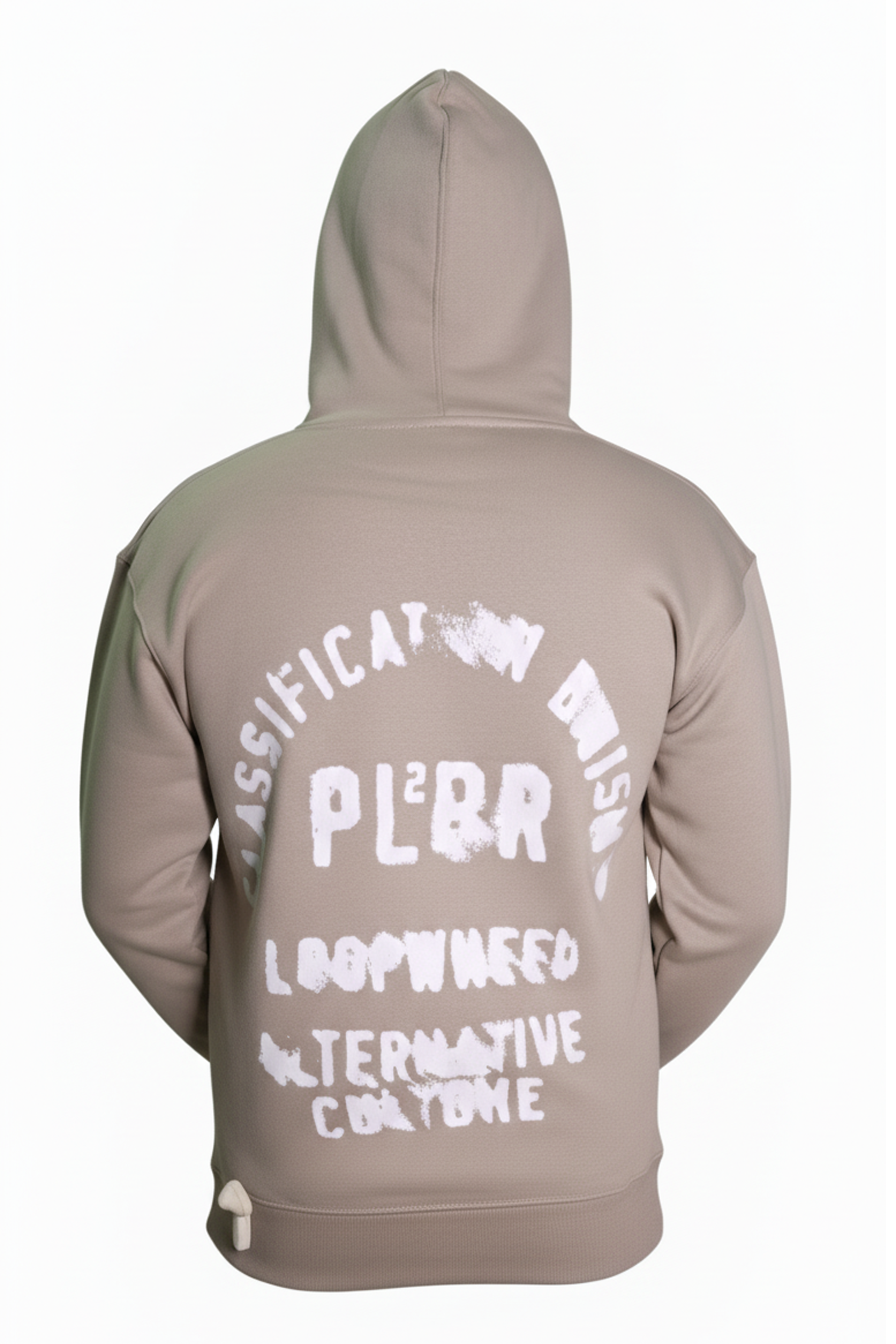 Washed-Out Unisex Hoodie with Text (Fawn)