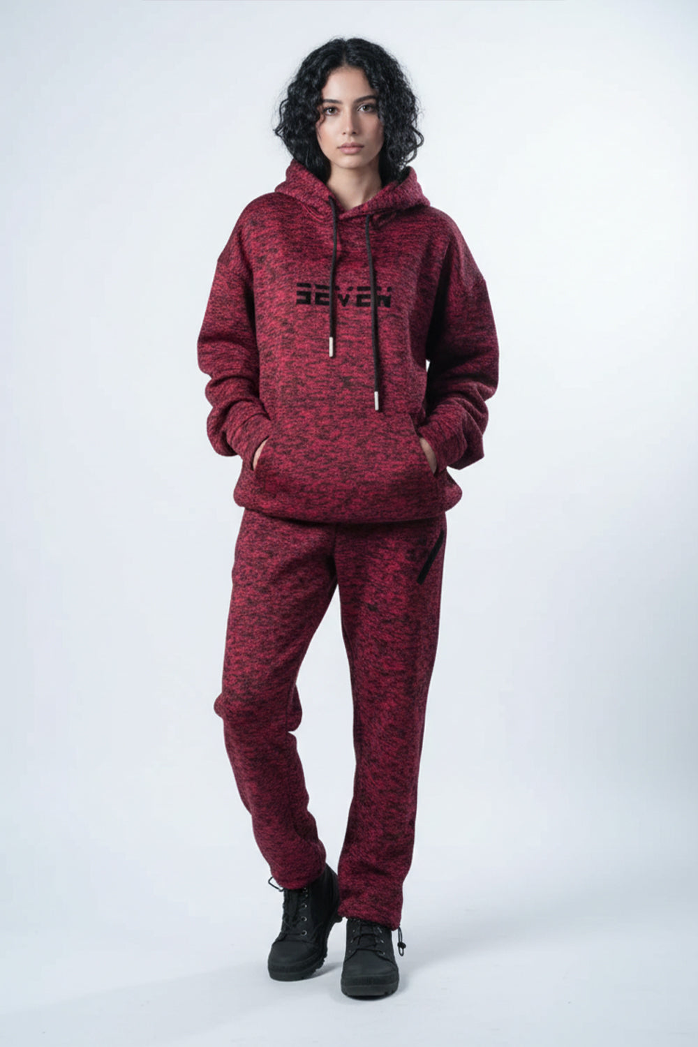 Crimson Weave Tracksuit – Bold Knit Edition
