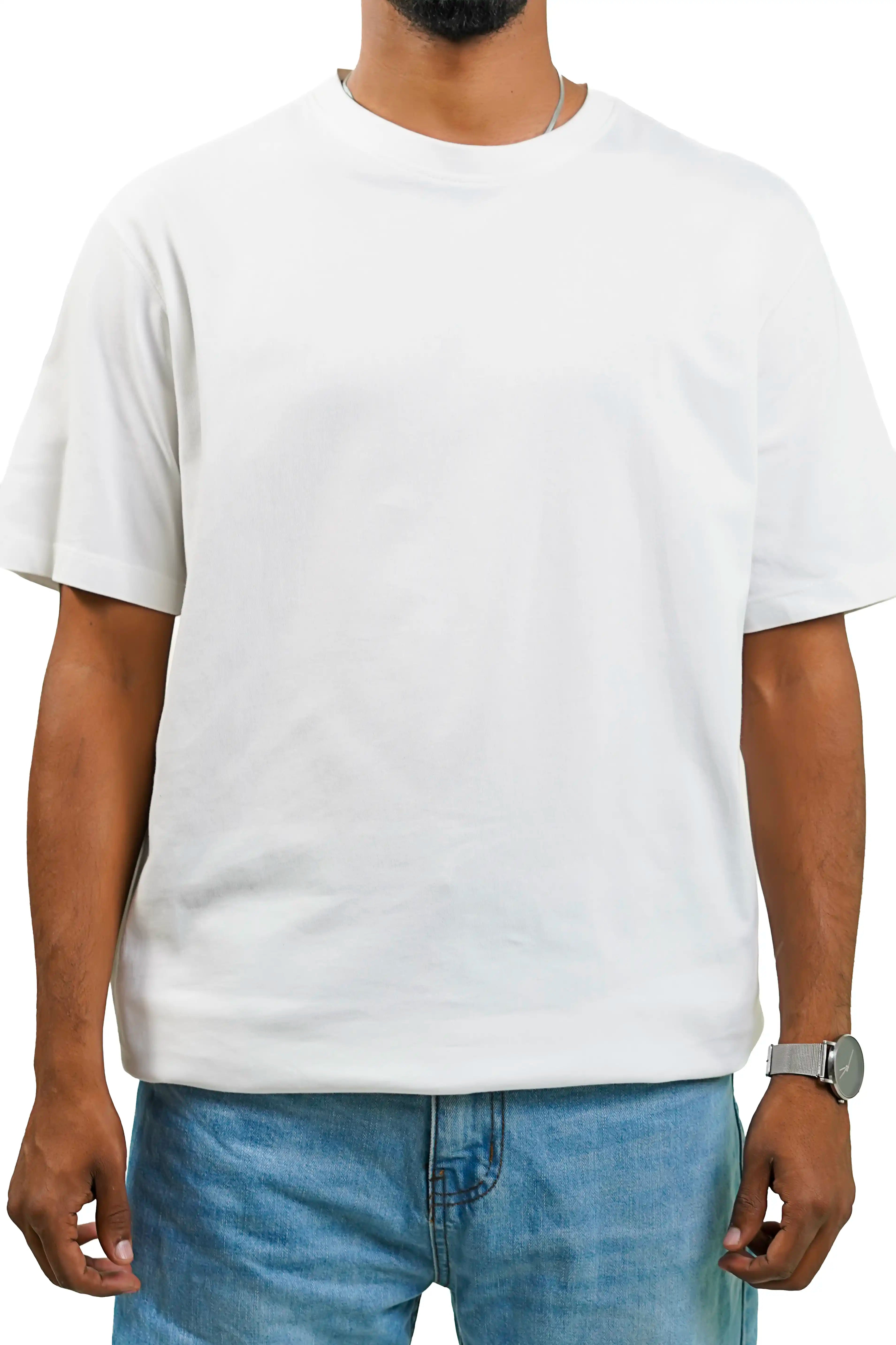 Plain Off White Men Tee