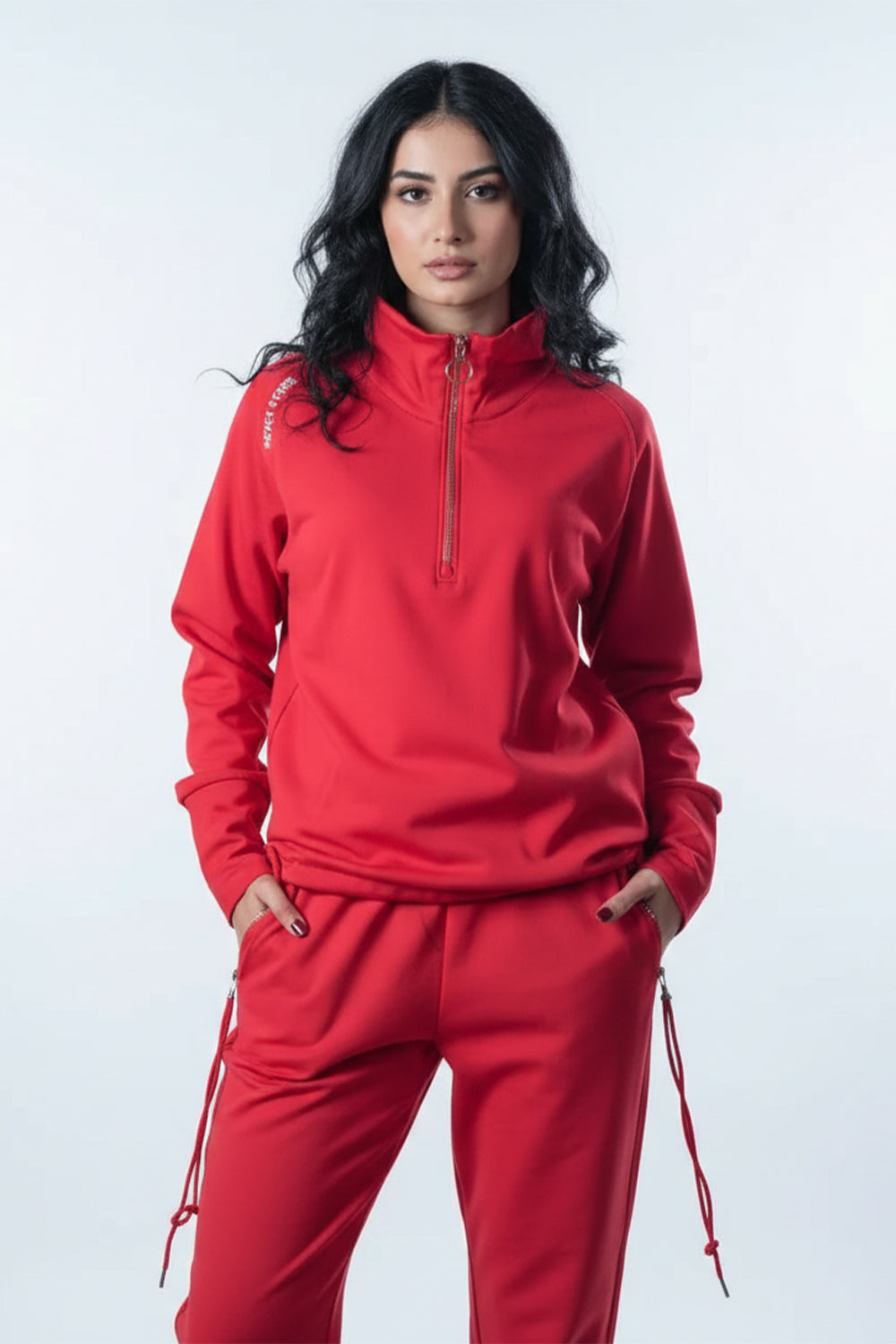 Crimson Core Zip-Up Tracksuit – Comfort Flex Edition
