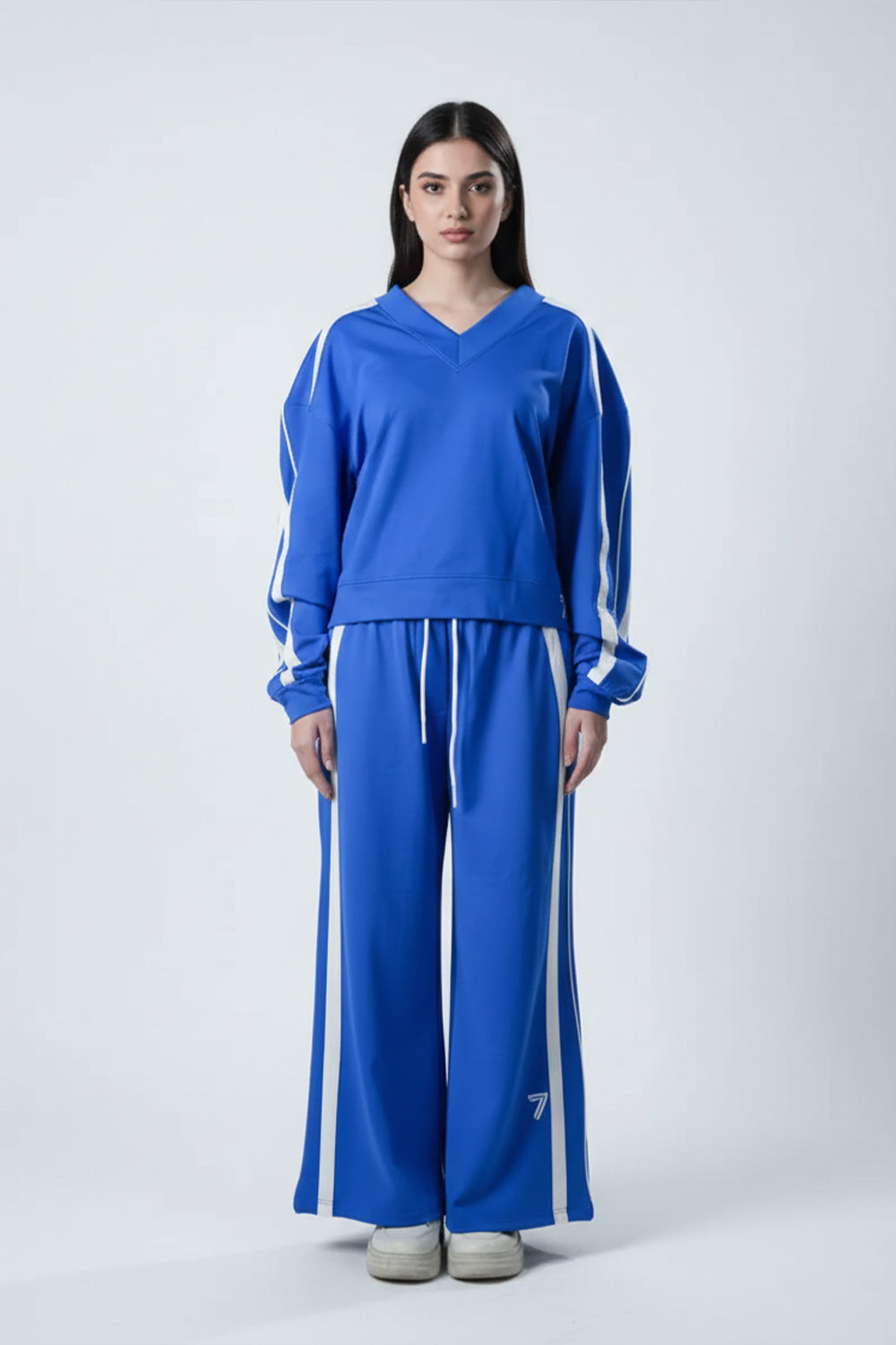 Electric Azure V-Neck Tracksuit – Motion Active Edition