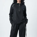Midnight Vector Zip-Up Tracksuit – Minimalist Power Edition