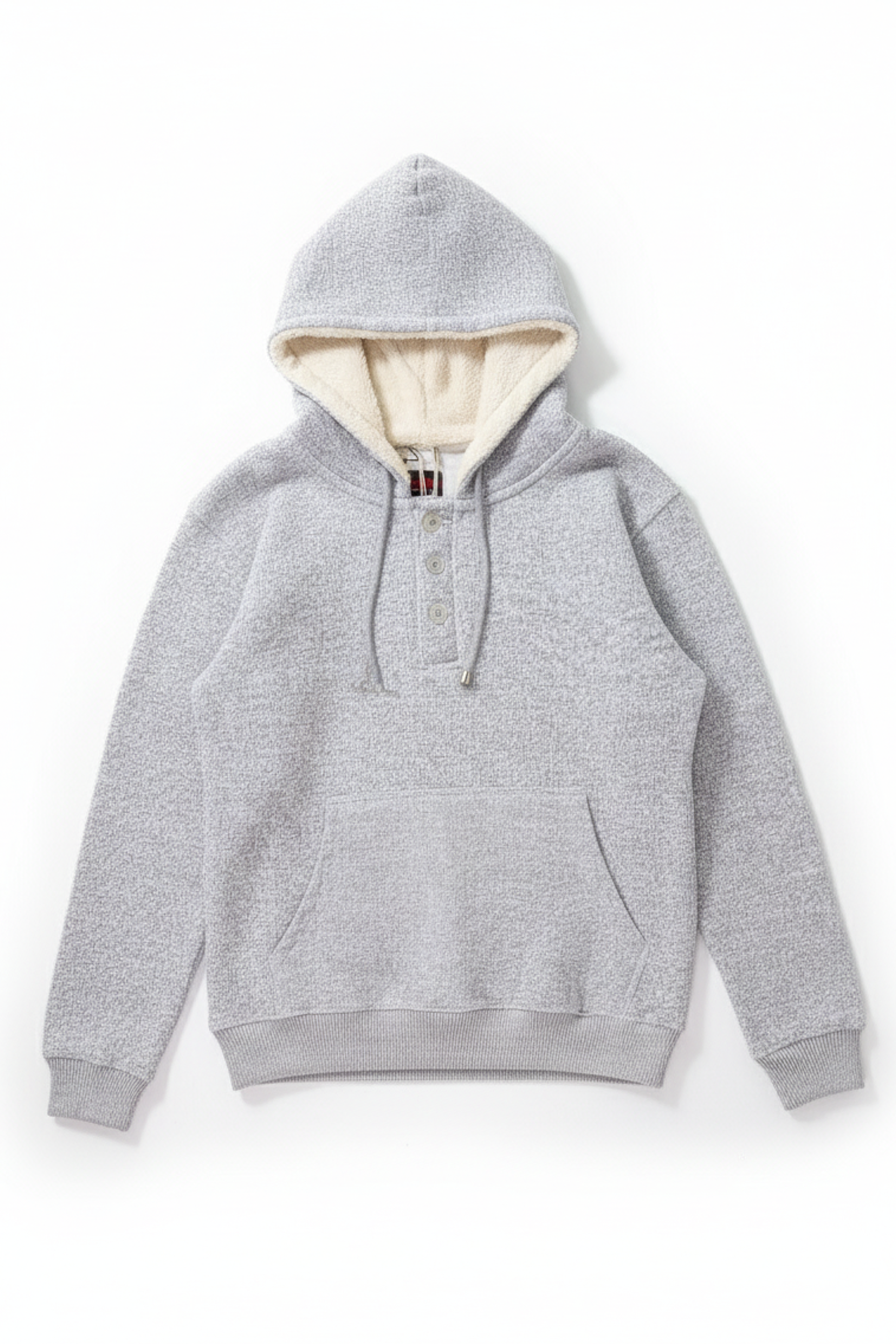 Placket Fur Unisex Hoodie (Light Grey)
