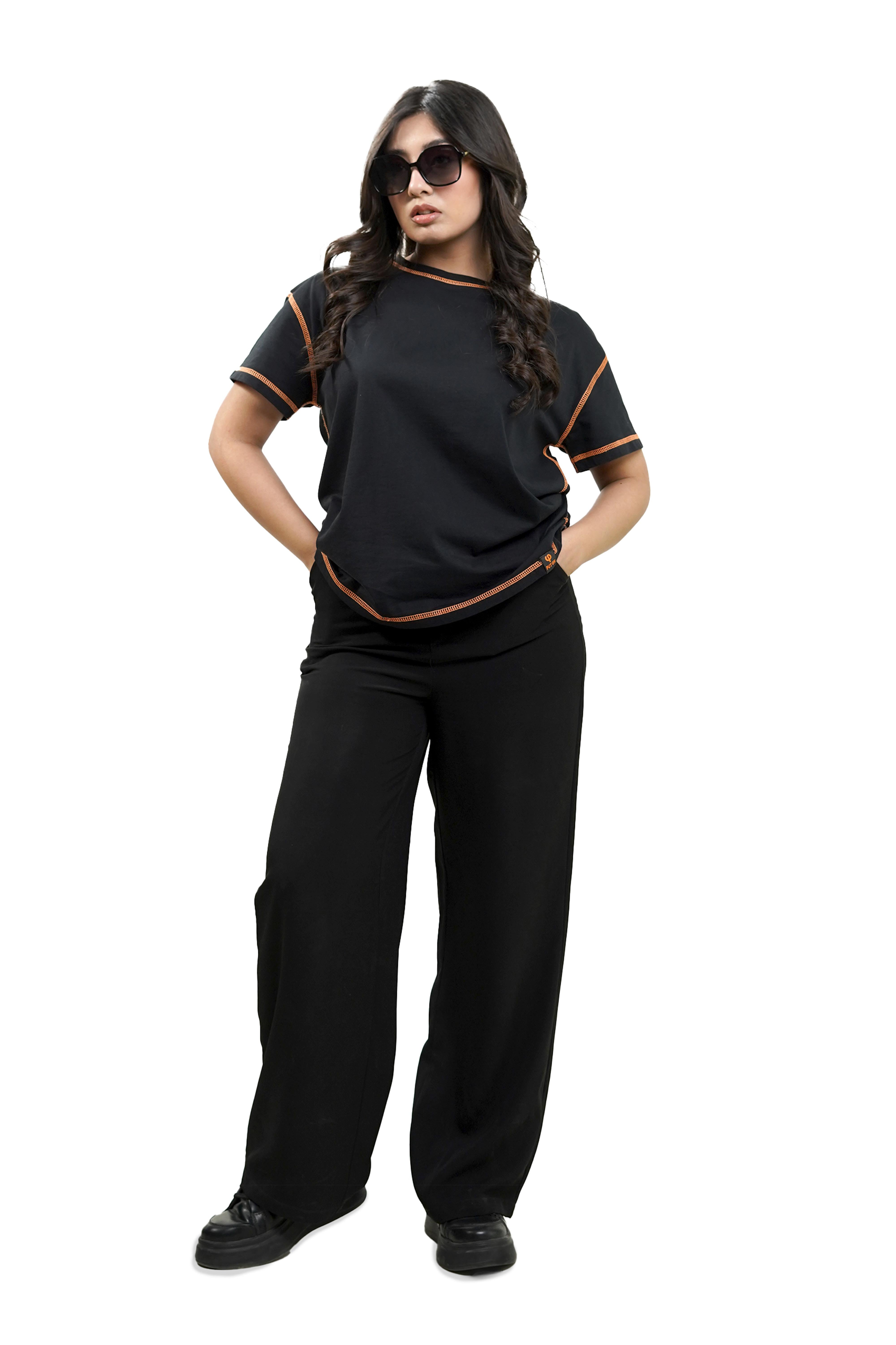 Black & Orange Women Tee