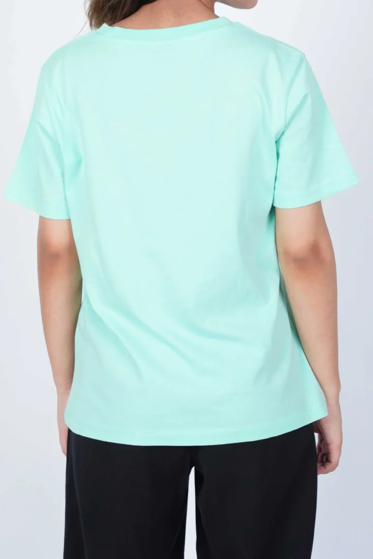 plain-mint-green-regular-fit-t-shirt-woman-put-on-2