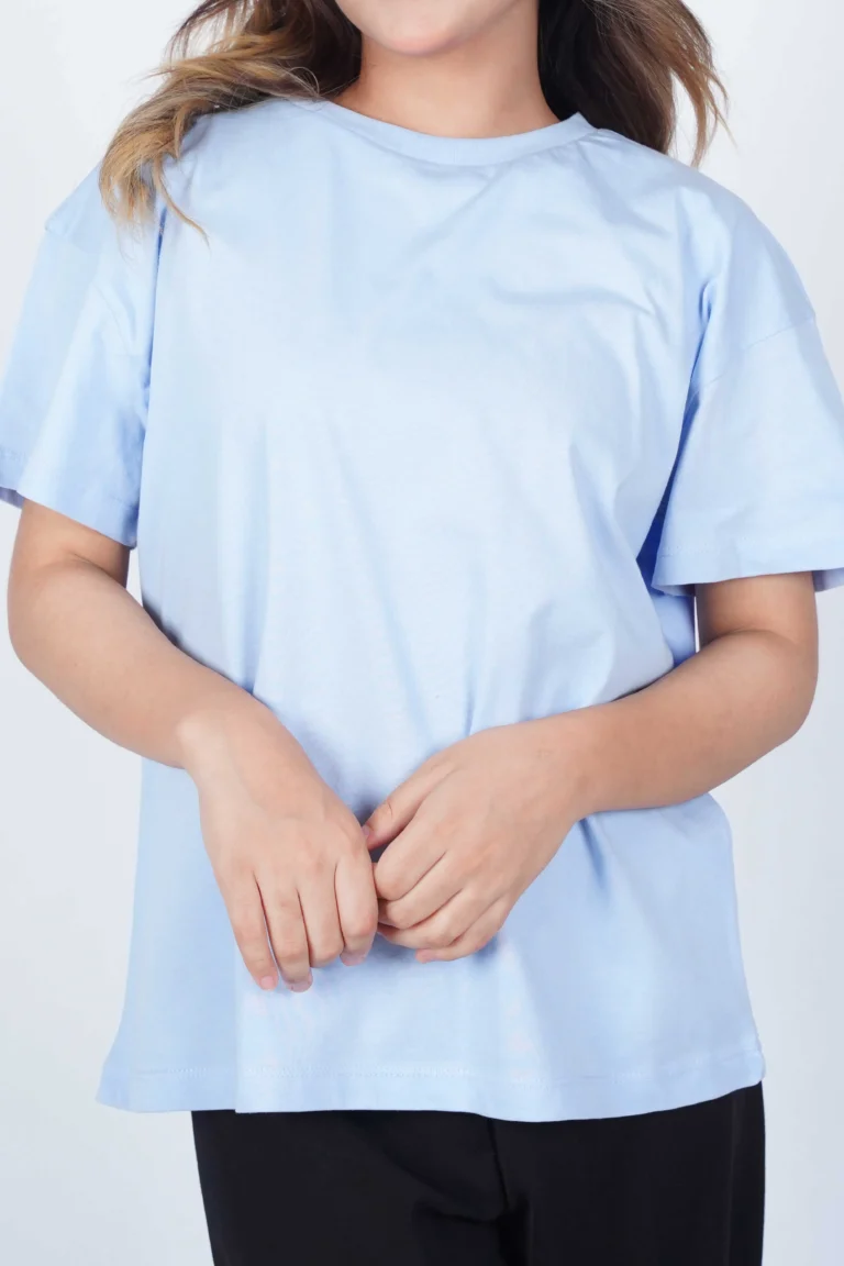 Plain Sky Blue Women Tee