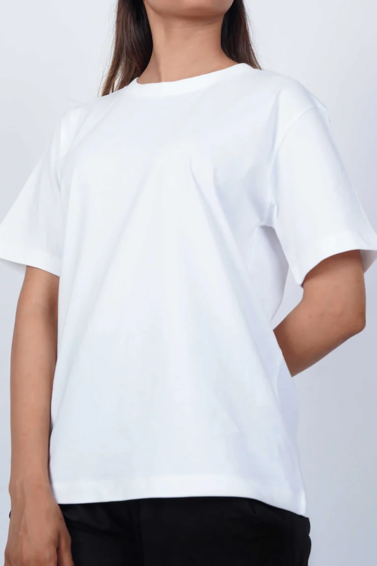 plain-white-regular-fit-t-shirt-woman-put-on-1